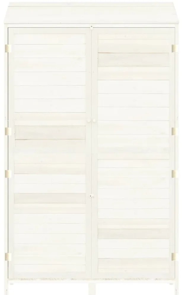 Abrigo de jardim 102x52x174,5 cm madeira de abeto maciça branco