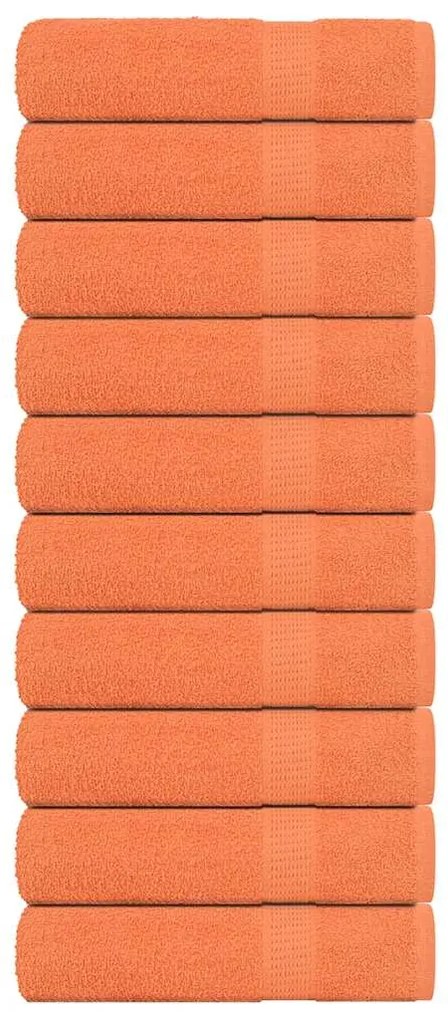 vidaXL Toalhas de banho 10 pcs FROGN 100x150 cm 100% algodão laranja