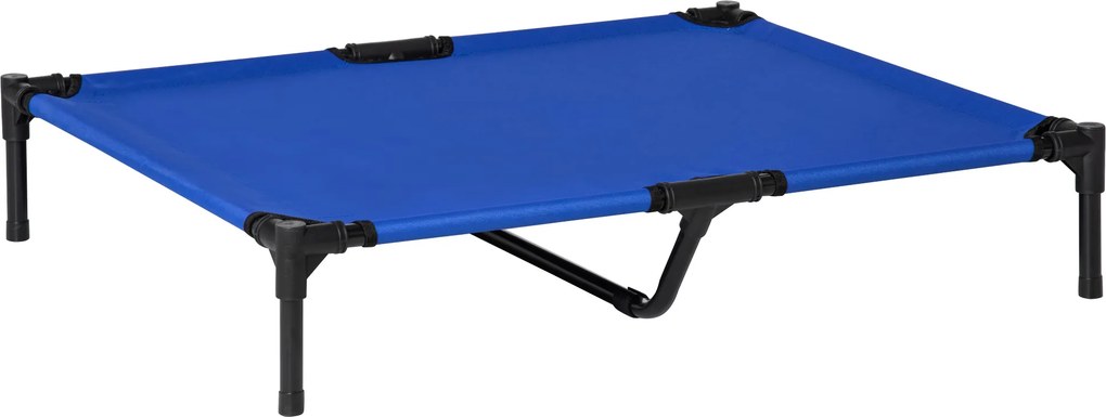 PawHut Cama Elevada para Cães com Tecido Oxford e Estrutura de Metal para Interior e Exterior 92x76x18 cm Azul | Aosom Portugal