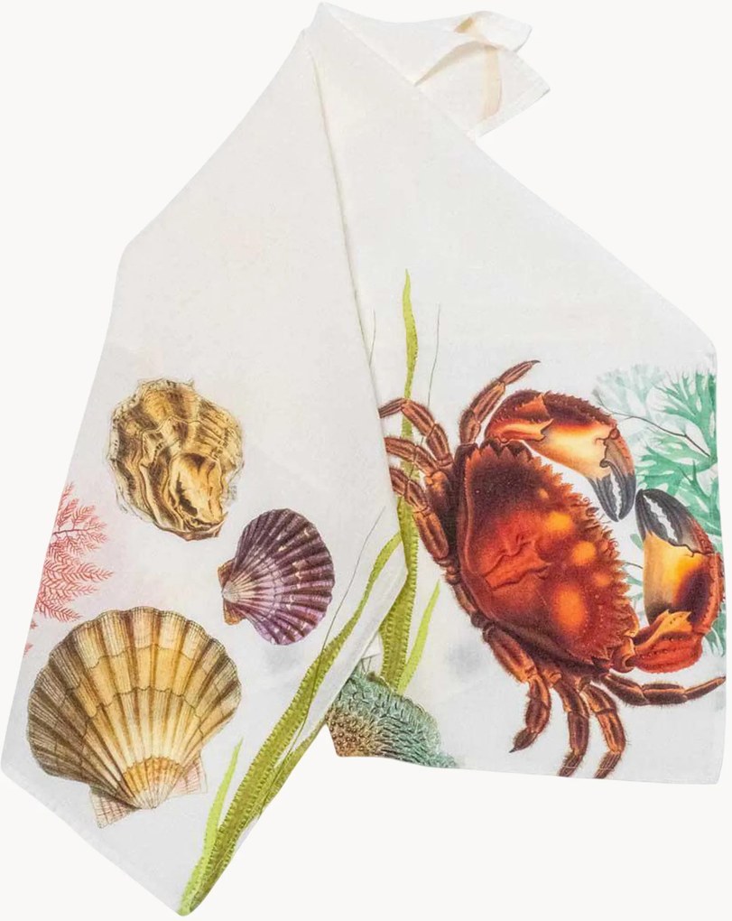 Panos de cozinha em linho Oyster & Crab, conjunto de 2