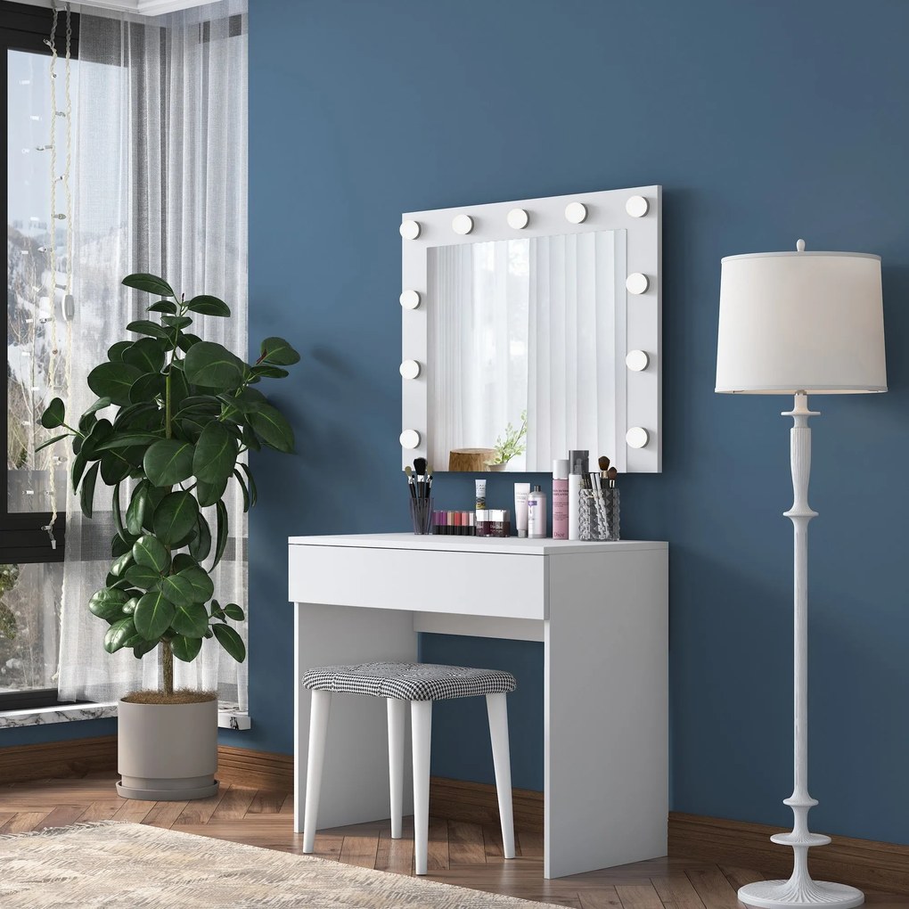 Mesa de Maquilhagem BJ121 – Branco – 90x76,8x45 cm