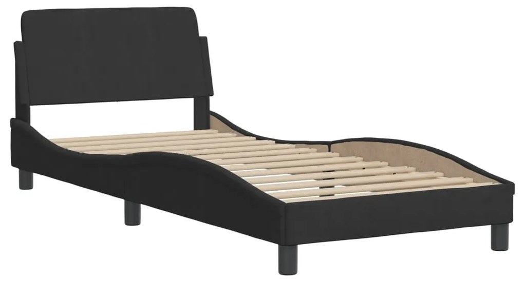 Cama com colchão 90x190 cm veludo preto