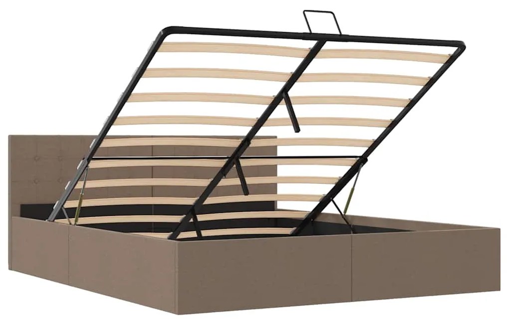 Cama hidráulica c/ arrumação 180x200cm tecido cinza-acastanhado