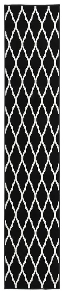 vidaXL Passadeira 80x450 cm polipropileno preto e branco