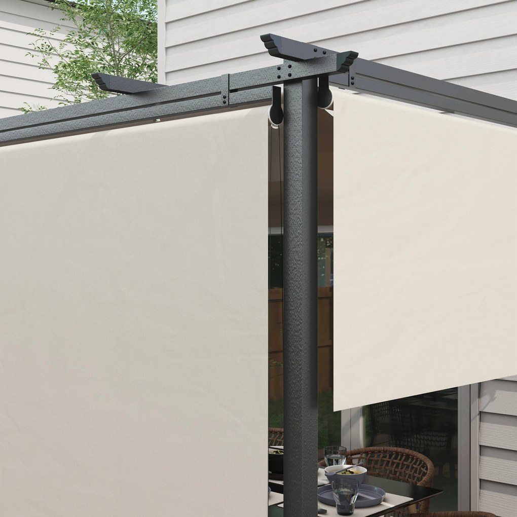 Pérgola de Jardim 3,95x2,95 cm Pérgola para Exterior com Teto Retrátil