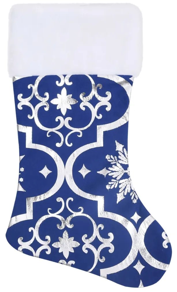 Saia de árvore de Natal luxuosa 90 cm com meia tecido azul