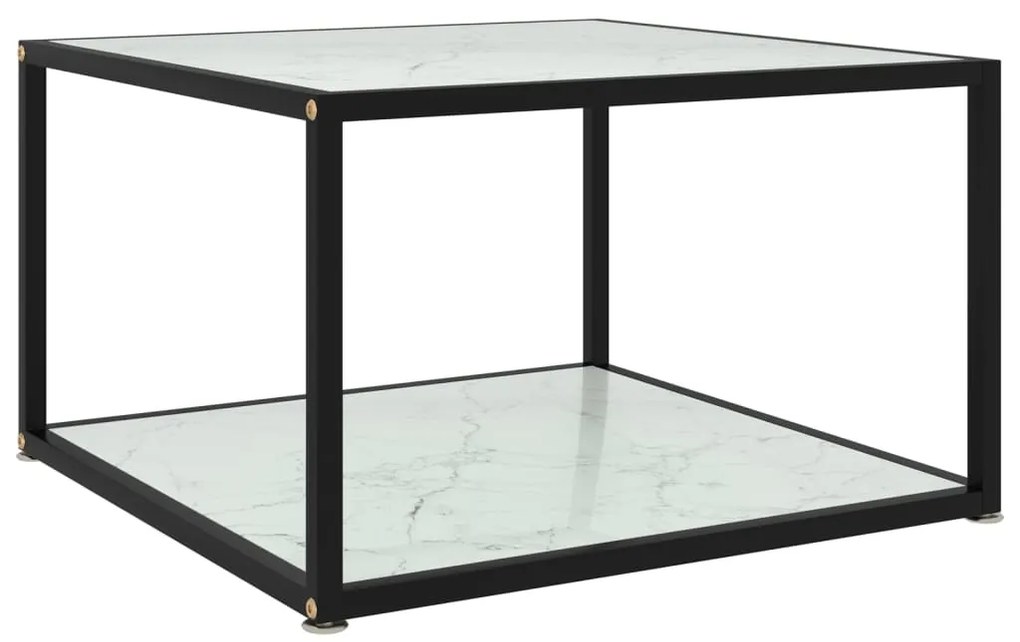 322889 vidaXL Mesa de centro 60x60x35 cm vidro temperado branco