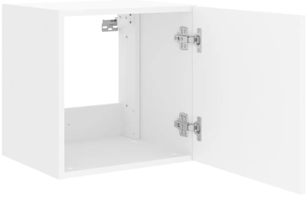 Móvel de parede para TV com luzes LED 40,5x35x40 cm branco