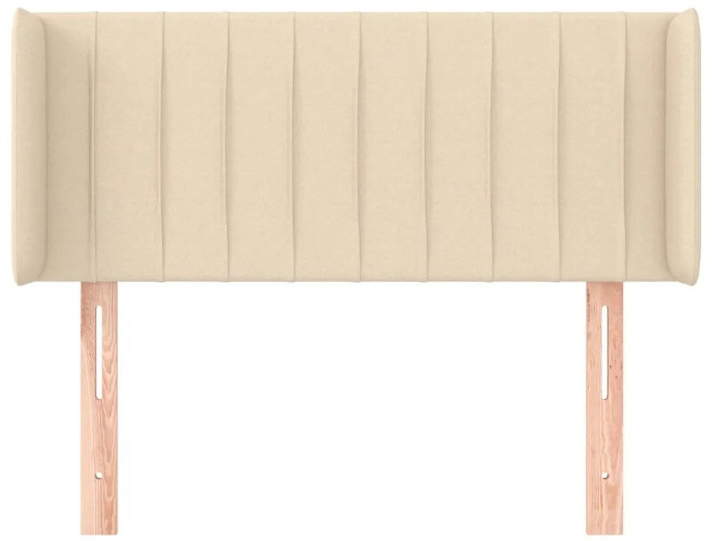 Cabeceira de cama c/ abas tecido 93x16x78/88 cm creme