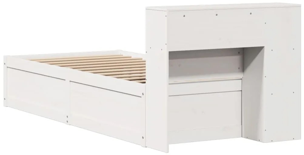 Cama sem colchão 90x200 cm madeira de pinho maciça branco