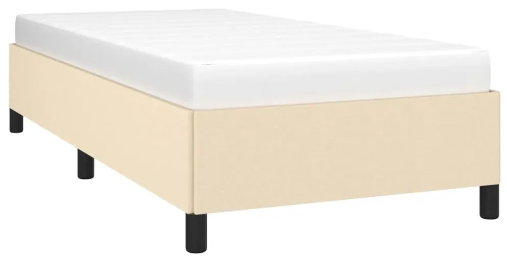 Estrutura de cama 90x190 cm tecido cor creme