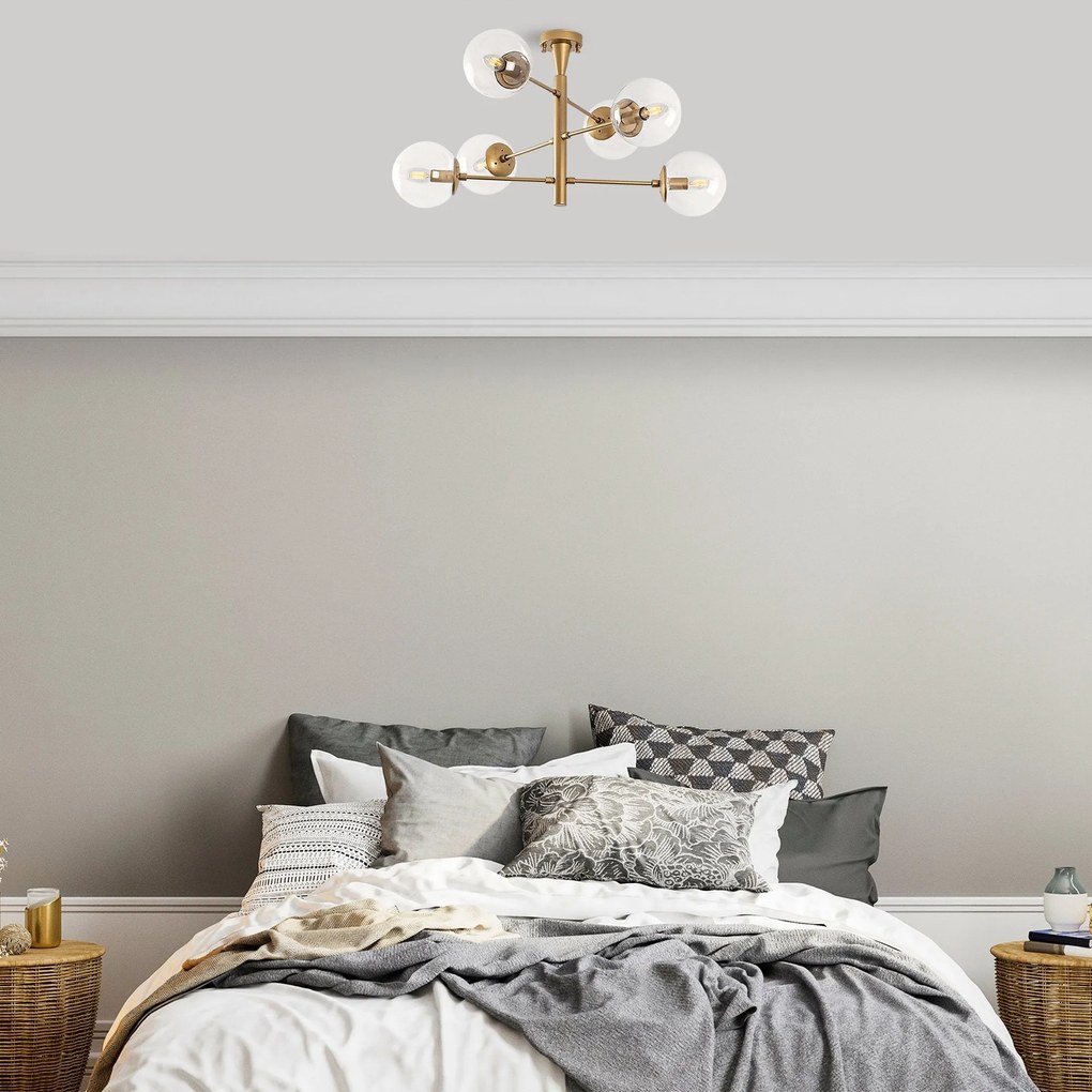 Candeeiro de Teto Arge – Dourado – 75 x 75 x 40 cm