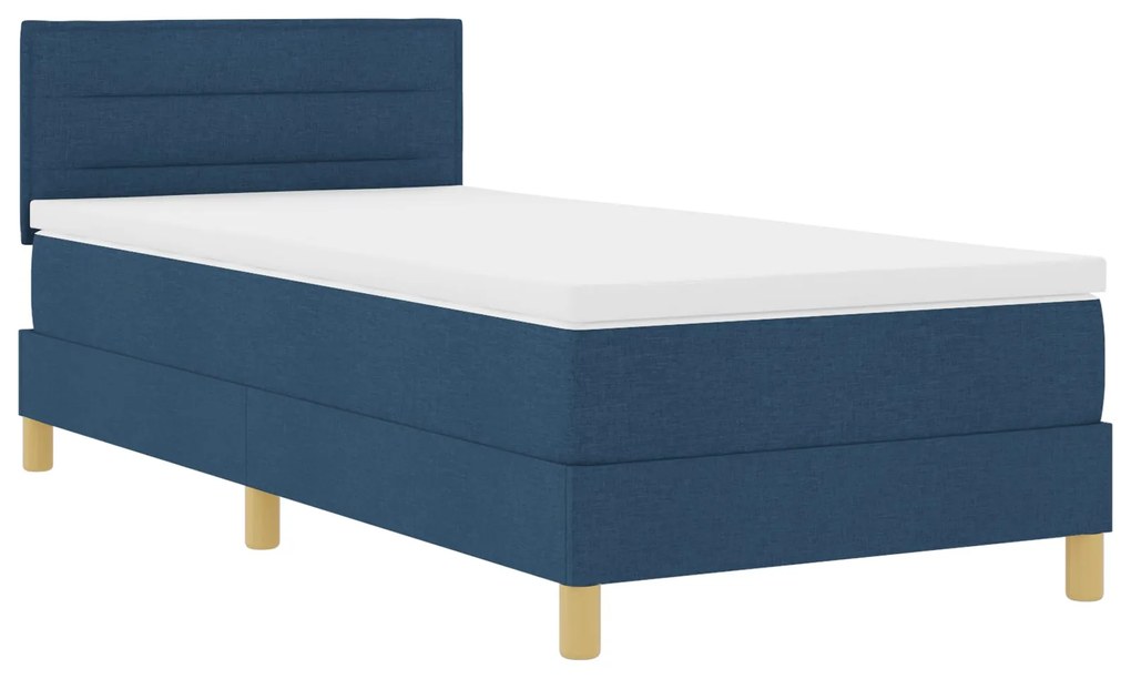 Cama Box Spring com Colchão Azul 80x200 cm Tecido