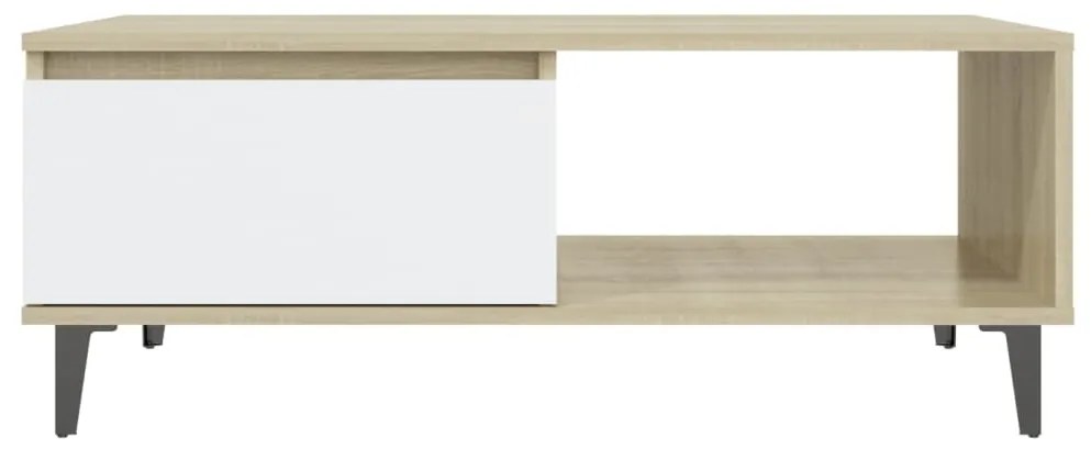 Mesa de centro derivados de madeira branco/carvalho sonoma