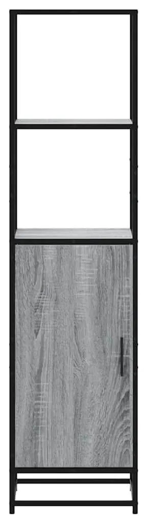 Armário alto 35,5x35x139 cm madeira e metal cinza sonoma