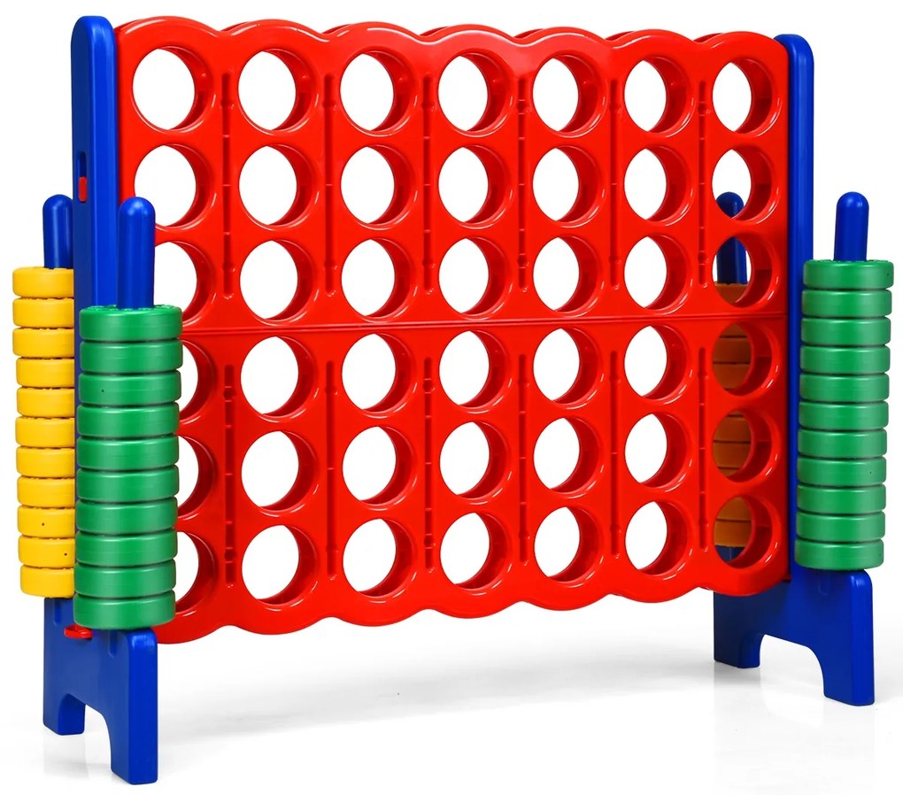 Jogo gigante Conecta 4 em linha gigante para interior e exterior para crianças e adultos 120 x 42 x 104 cm Azul