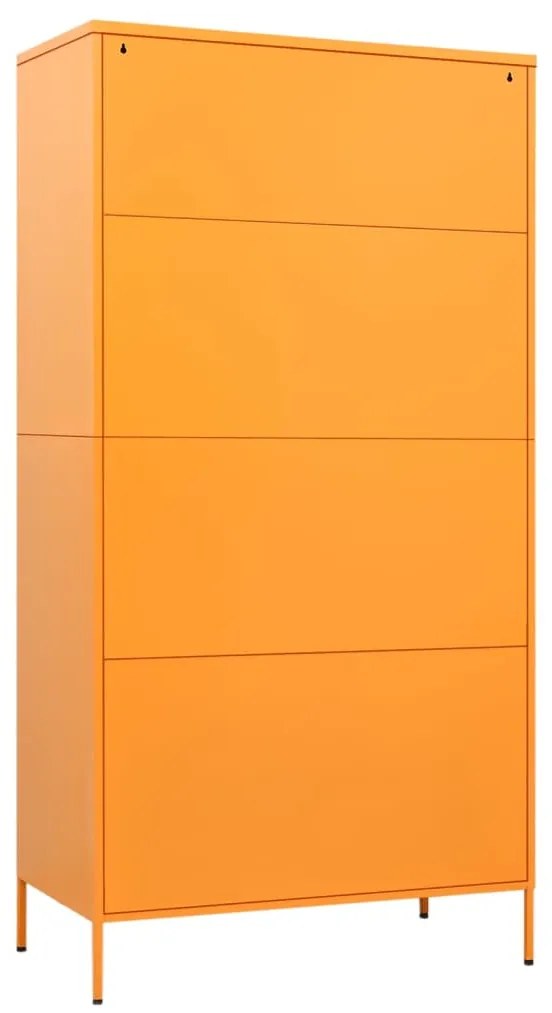 Roupeiro 90x50x180 cm aço amarelo mostarda