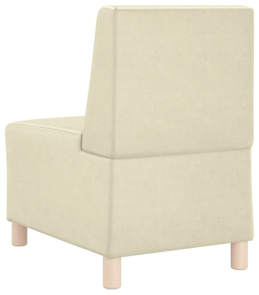 Poltrona sem braços 55 cm couro artificial creme