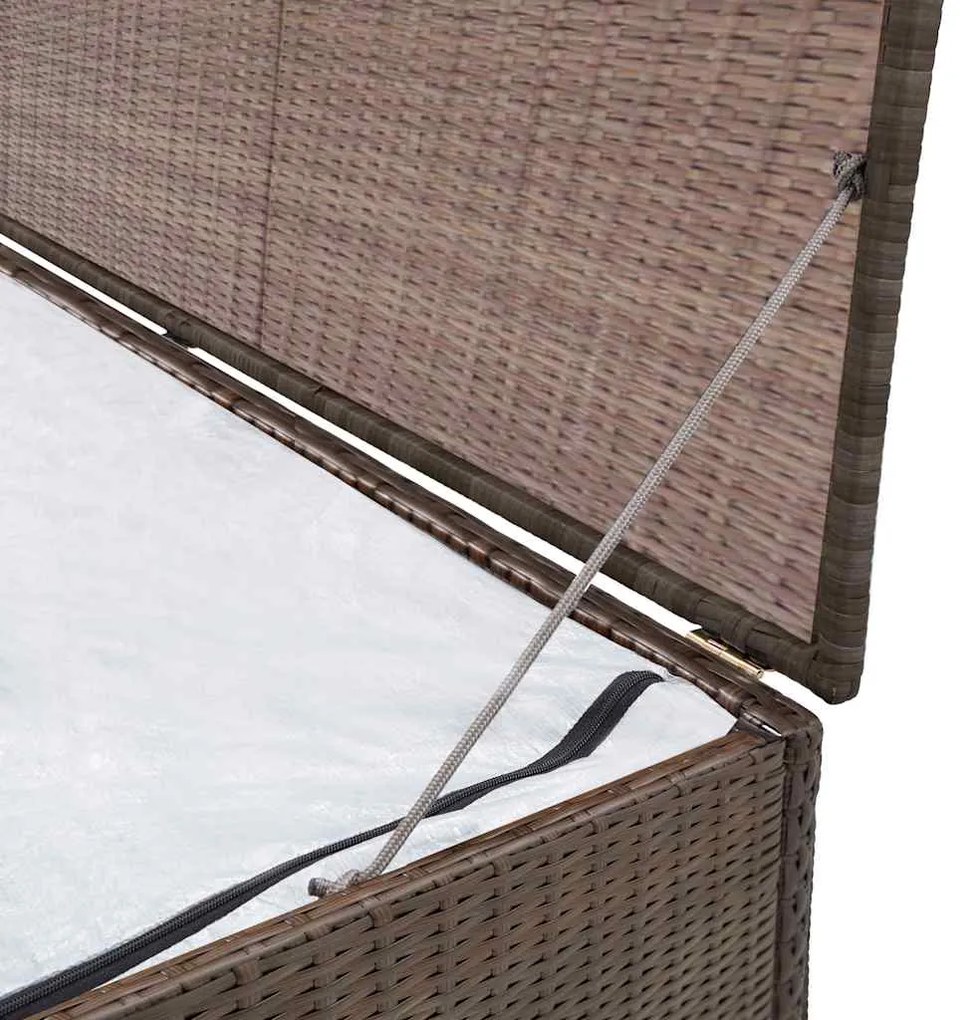 Caixa de arrumação para jardim 120x50x60 cm vime PE castanho