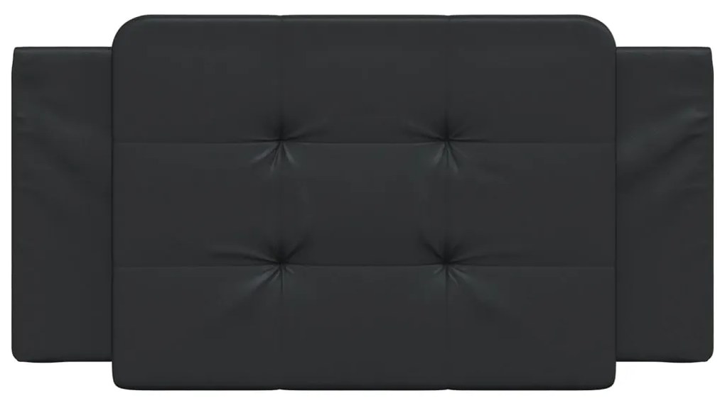 Almofadão de cabeceira 100 cm couro artificial preto