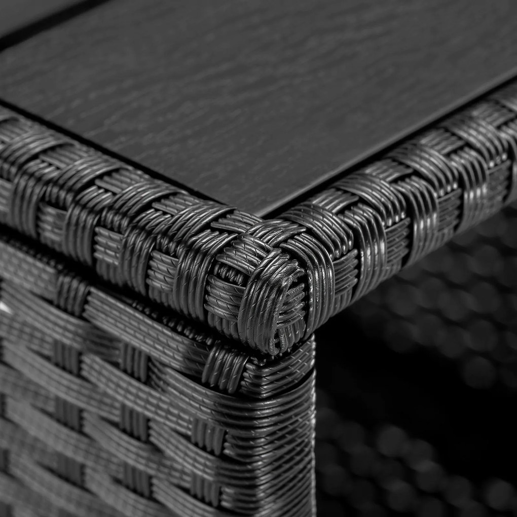 Mesa de apoio Polyrattan Vedis 45x45x40cm Preto