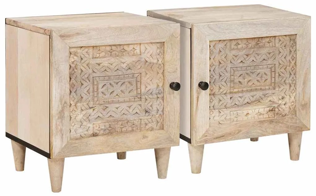 vidaXL Armário de Cabeceira 2 pcs Bege 40 x 33 x 46 cm