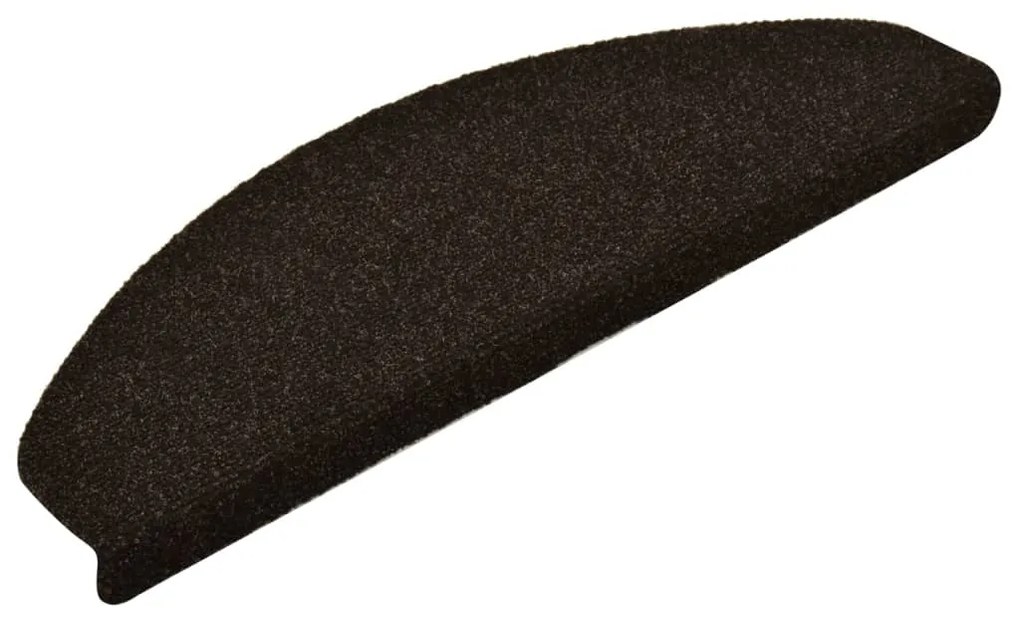 Tapetes escada autoadesivos 5 pcs 65x21x4cm castanho-escuro