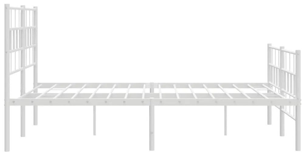 Estrutura de cama com cabeceira e pés 120x200 cm metal branco