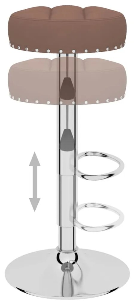 Bancos de bar 2 pcs tecido castanho