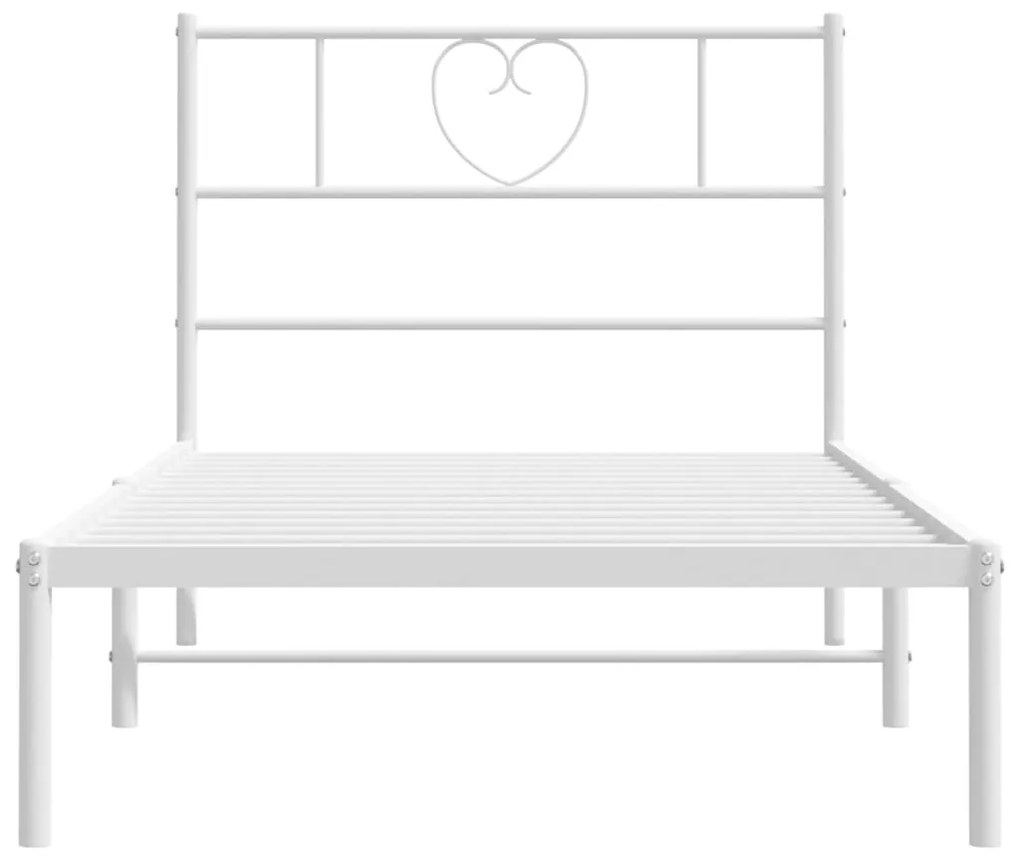 Estrutura de cama com cabeceira 80x200 cm metal branco