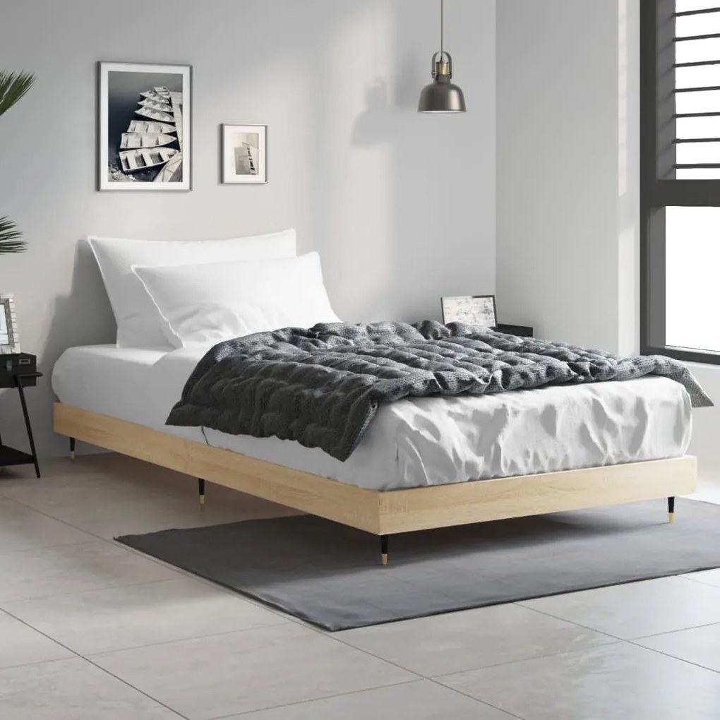 Estrutura cama s/ colchão derivados de madeira carvalho sonoma