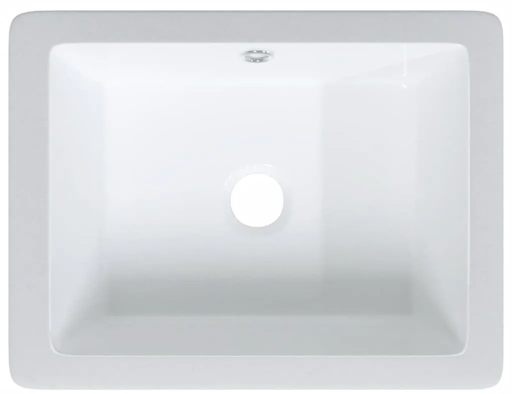 Lavatório casa de banho retangular 36x31,5x16,5 cerâmica branco