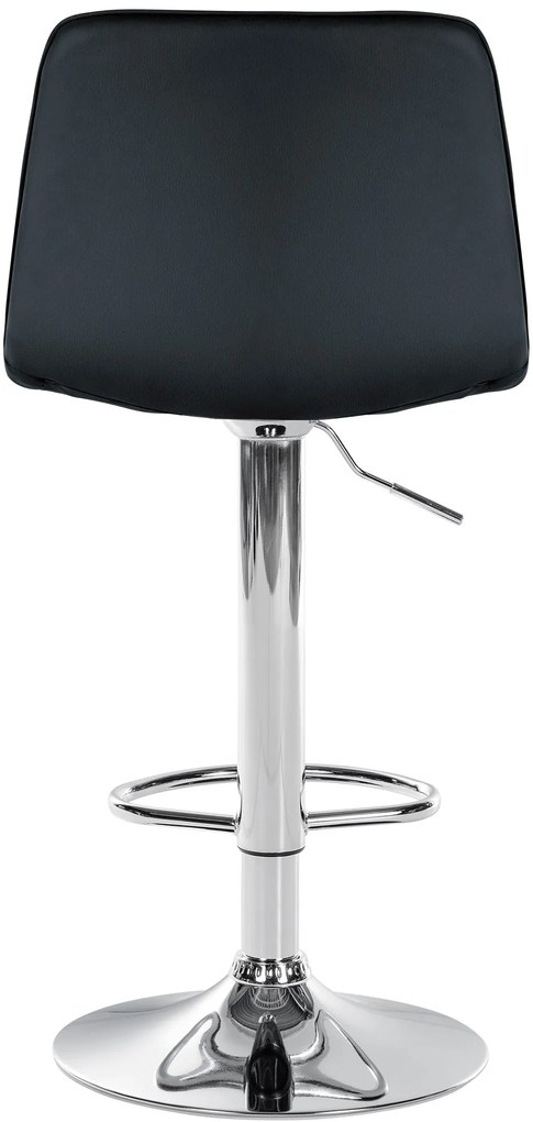 Banco de bar Lex em couro sintético e com estrutura cromada 45 x 89-110 x 46 cm Preto