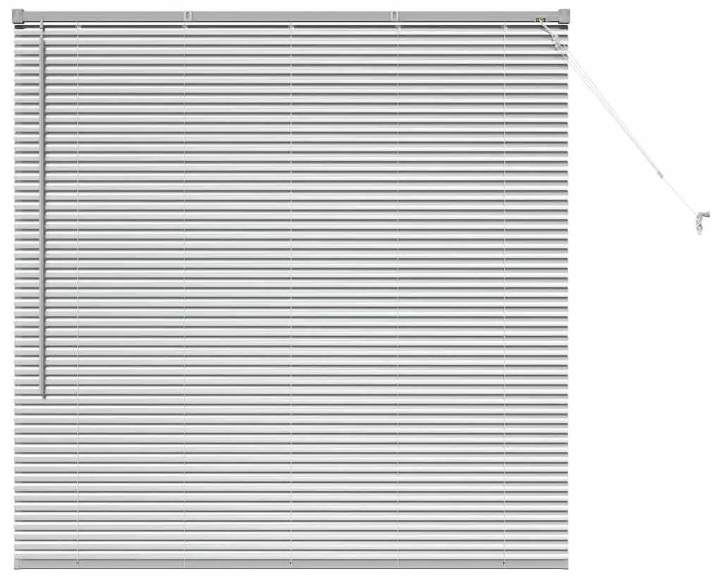 Persiana de Janela com cortinas Manual Prata 80 x 130 cm Alumínio