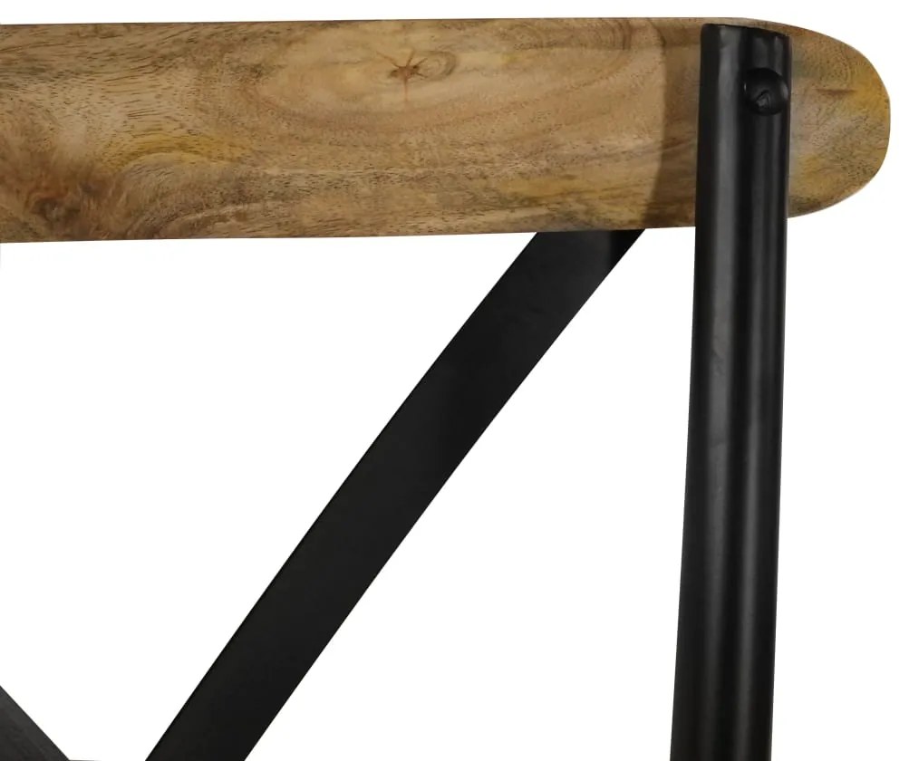 Cadeiras costas cruz 2 pcs mangueira maciça preto
