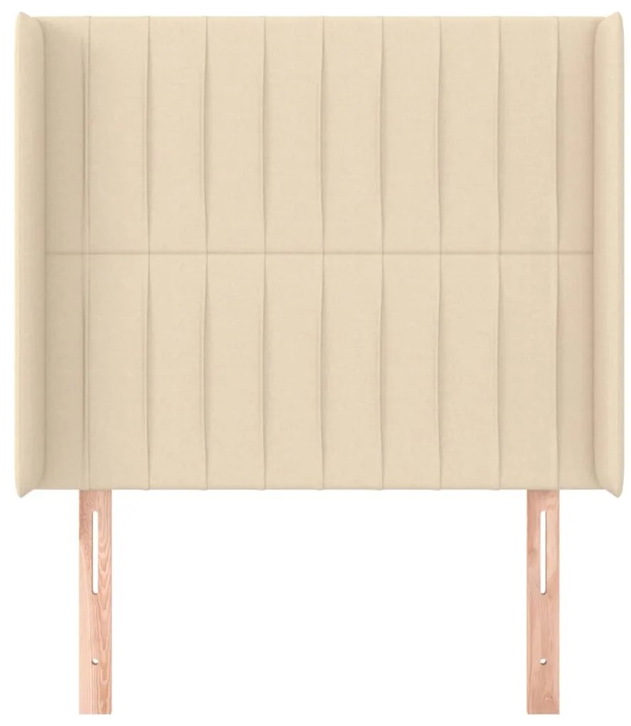 Cabeceira de cama c/ abas tecido 103x16x118/128 cm creme