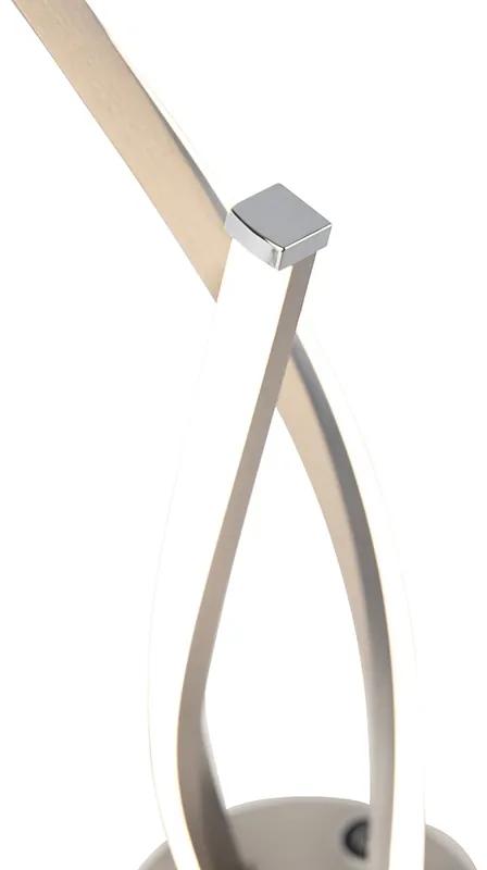 Candeeiro de mesa design em aço com LED e dimmer de toque - Paulina Moderno