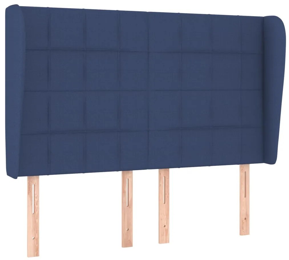 Cama com molas/colchão 140x190 cm tecido azul