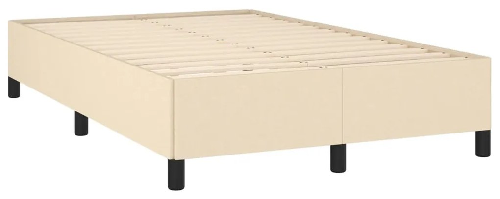 Cama box spring c/ colchão e LED 120x190 cm tecido cor creme