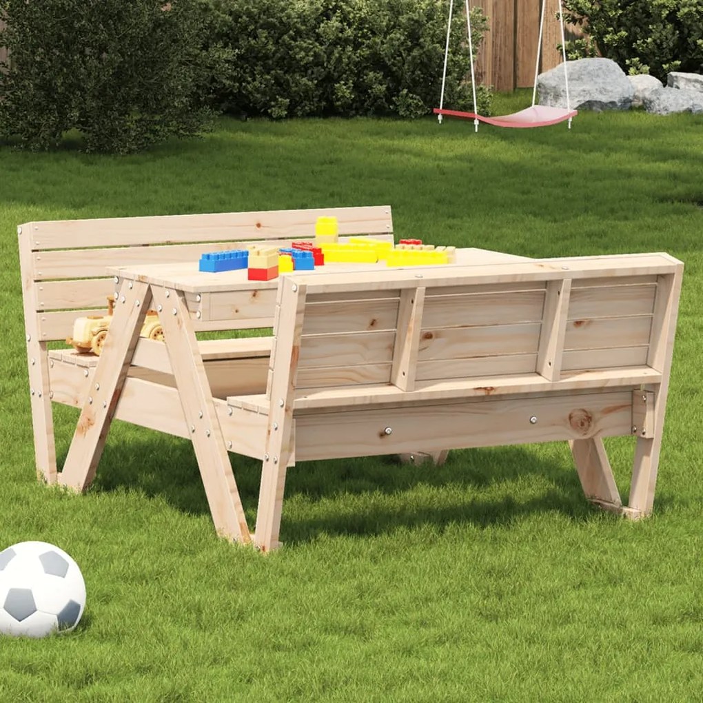 vidaXL Mesa de piquenique para crianças 88x122x58 cm pinho maciço