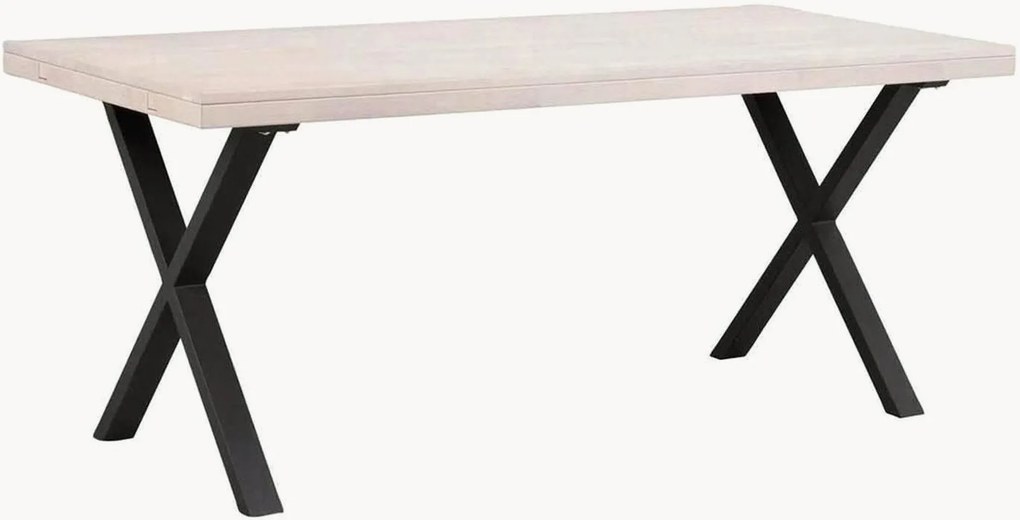 Mesa de jantar com tampo em madeira de carvalho Brooklyn