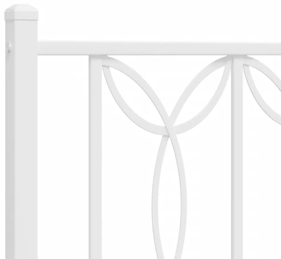 Estrutura de cama com cabeceira 150x200 cm metal branco