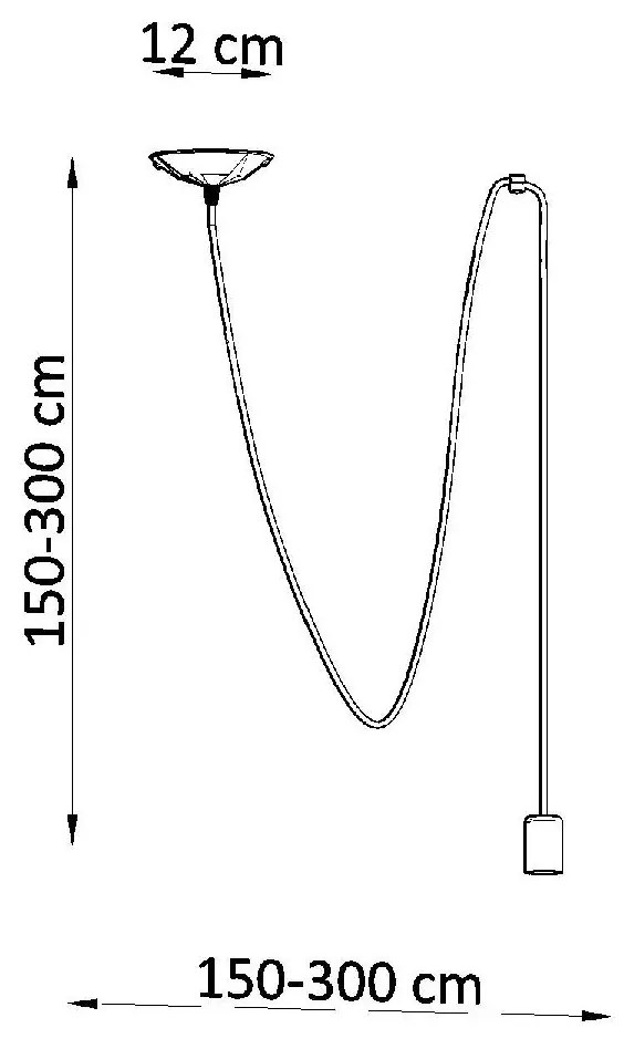 Candeeiro de Teto Suspenso aço e tecido EDISON 1 Lampâda Preto
