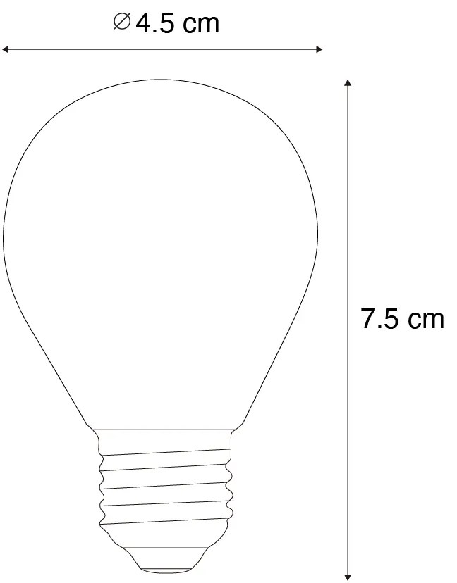 Conjunto de 5 lâmpadas de filamento LED E27 reguláveis G45 transparentes 4W 470 lm 2700K