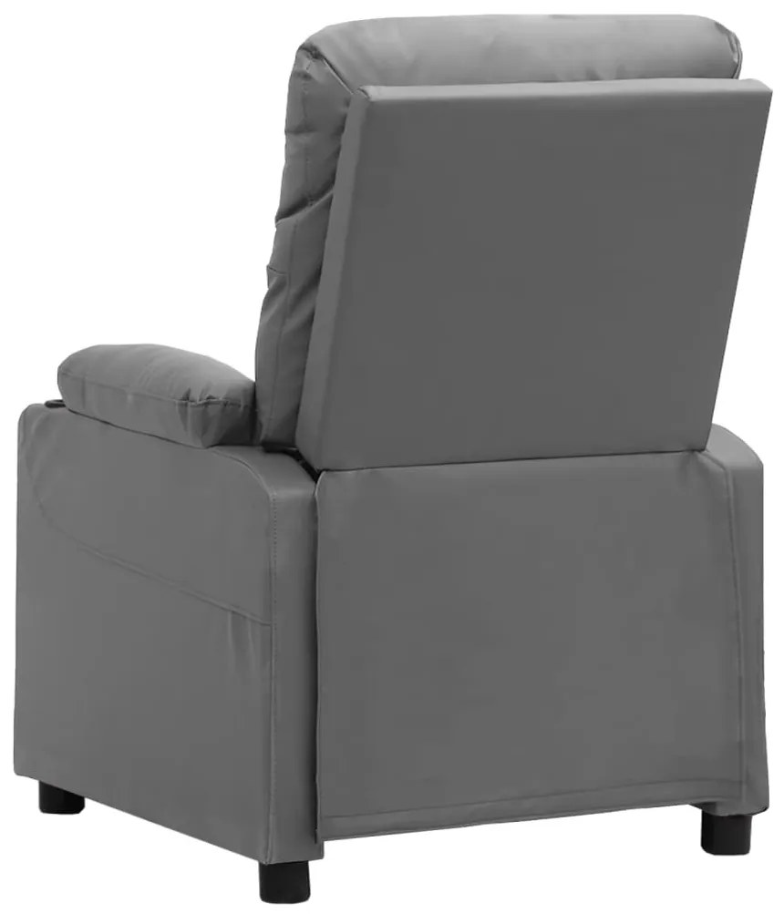 Poltrona de massagens elevatória couro artificial cinzento