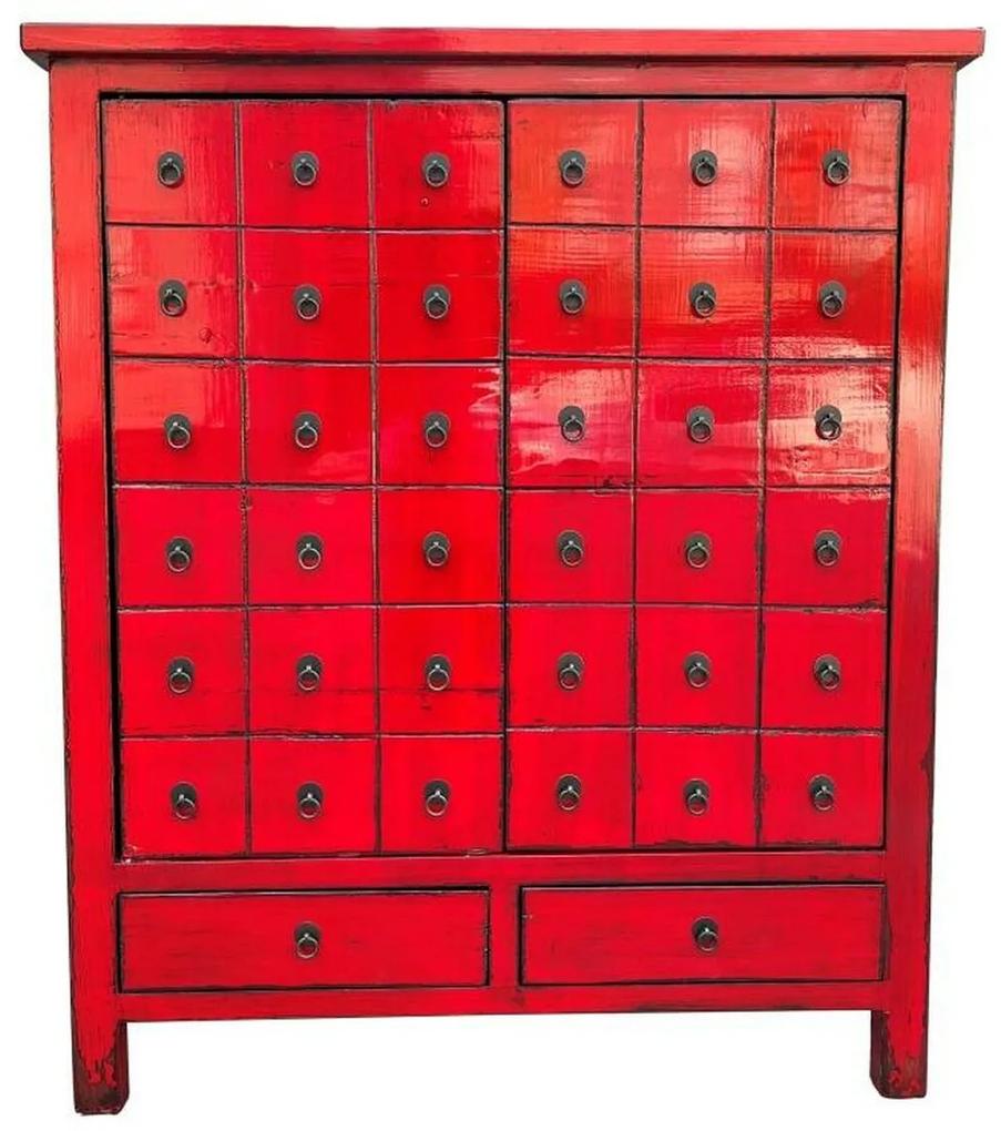 Cómoda DKD Home Decor Vermelho Oriental Olmo (102 x 42 x 120 cm)