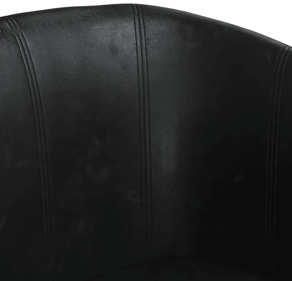 Poltrona com apoio de pés couro artificial preto
