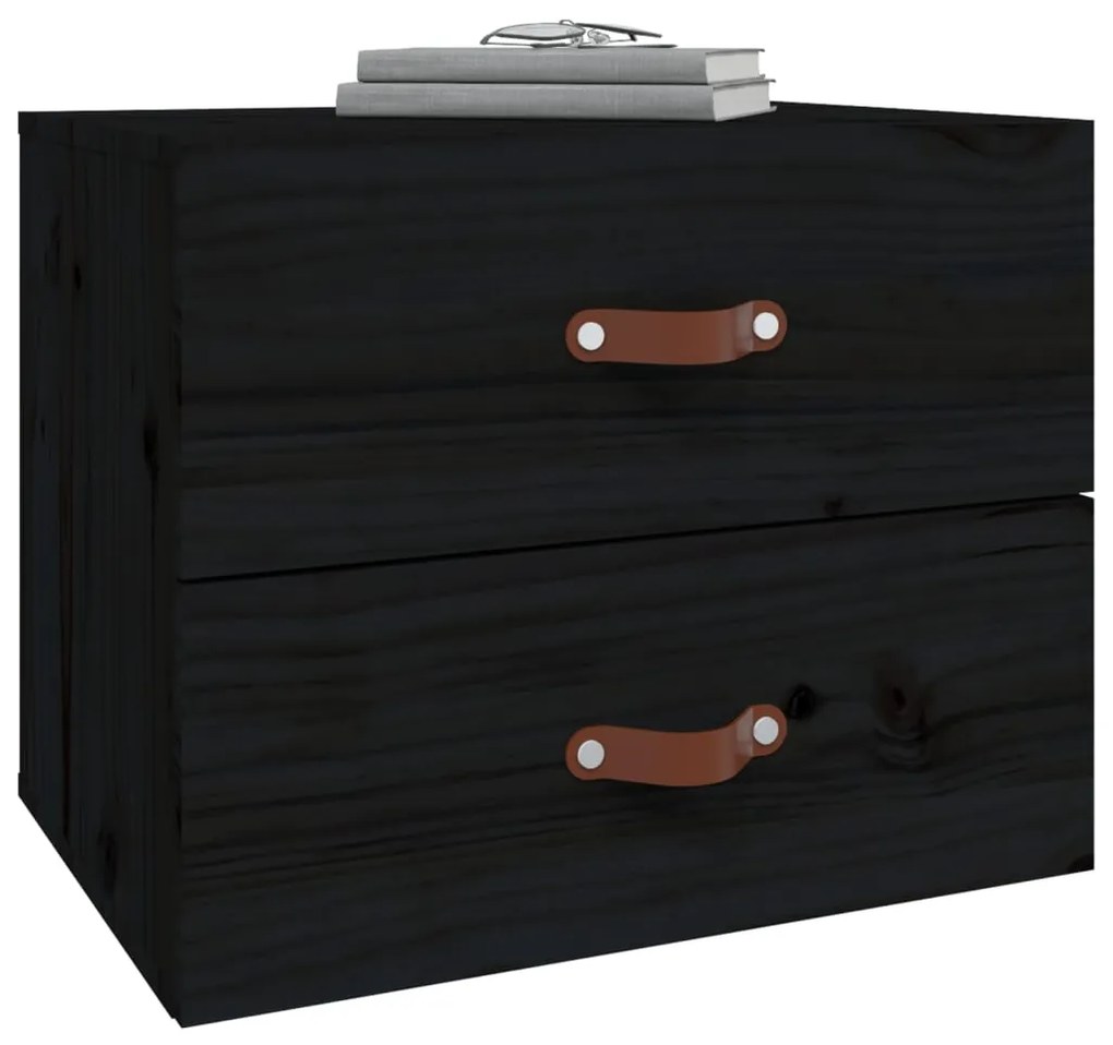 Mesa de cabeceira de parede 50x36x40 cm preto