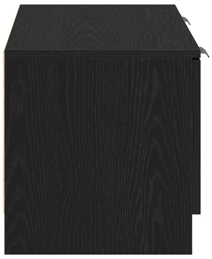 Estante para TV vidaXL Preto Carvalho 102x35x36,5 cm Madeira de engenh
