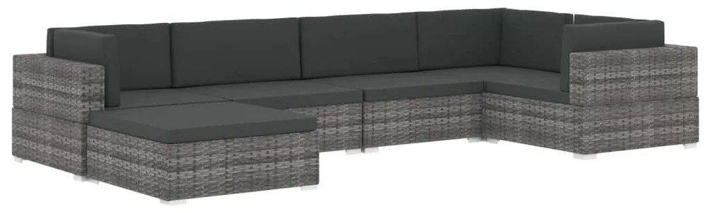 Cadeira de canto seccional c/ almofadões 1 pc vime PE preto